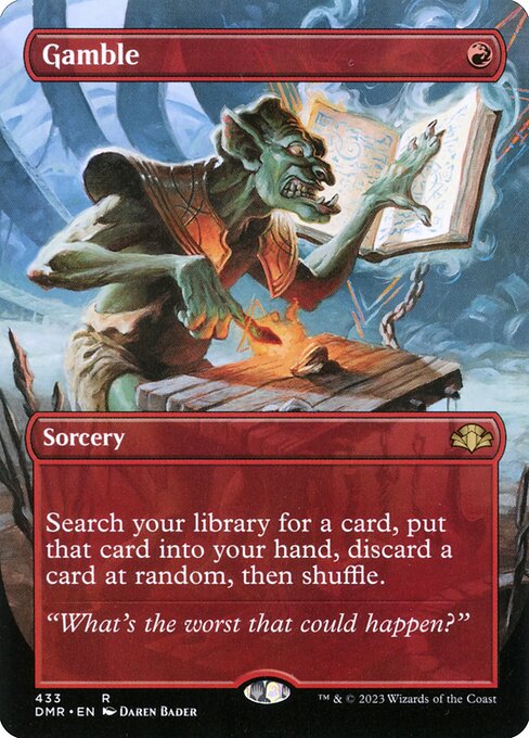 Gamble — Dominaria Remastered #433, art by Daren Bader