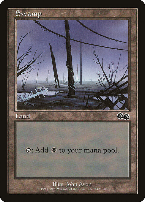 Swamp — Urza's Saga #342, art by John Avon