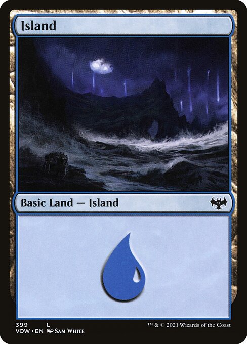 Island — Innistrad: Crimson Vow #399, art by Sam White