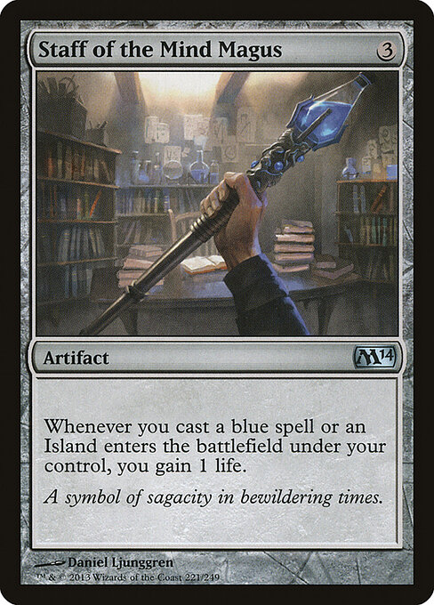 Staff of the Mind Magus — Magic 2014 #221, art by Daniel Ljunggren