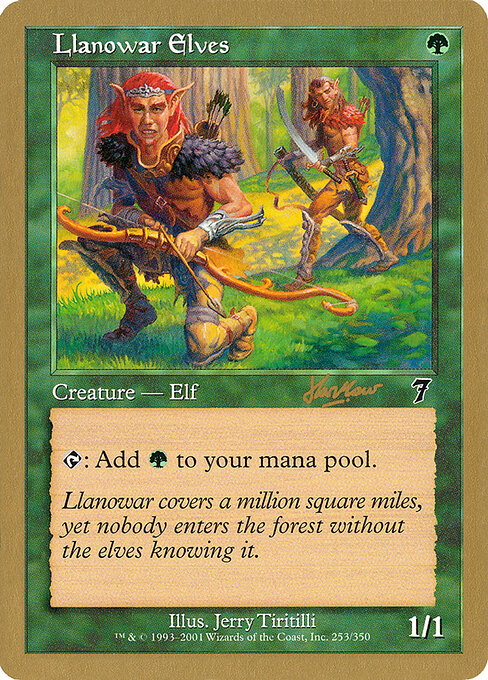 Llanowar Elves — World Championship Decks 2002 #shh253, art by Jerry Tiritilli