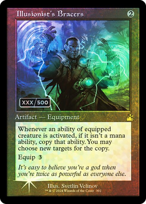 Illusionist's Bracers — Ravnica Remastered #392z, art by Svetlin Velinov