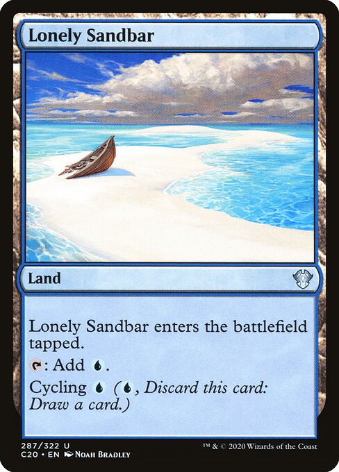 Lonely Sandbar — Commander 2020 #287, art by Noah Bradley