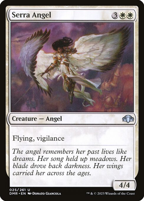 Serra Angel — Dominaria Remastered #25, art by Donato Giancola