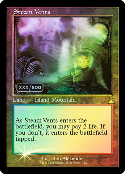 Steam Vents — Ravnica Remastered #412z, art by Rob Alexander