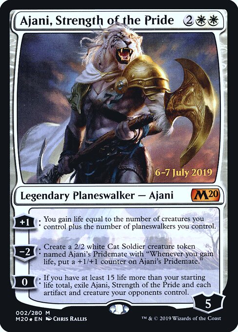 Ajani, Strength of the Pride — Core Set 2020 Promos #2s, art by Chris Rallis