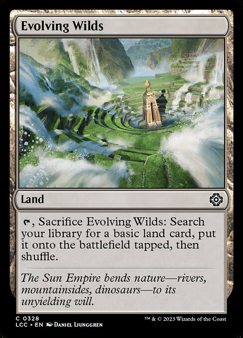Evolving Wilds — The Lost Caverns of Ixalan Commander #328, art by Daniel Ljunggren