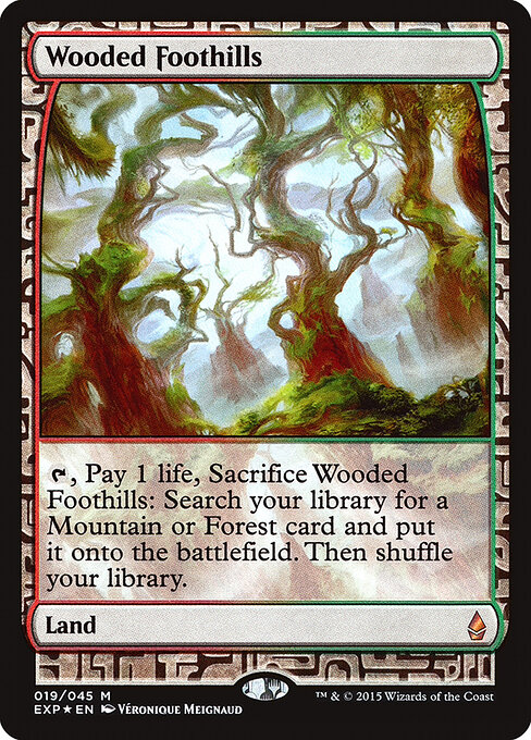 Wooded Foothills — Zendikar Expeditions #19, art by Véronique Meignaud