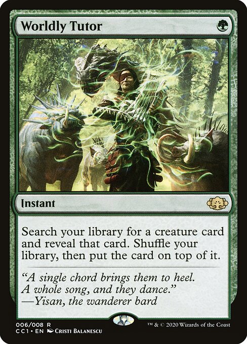 Worldly Tutor — Commander Collection: Green #6, art by Cristi Balanescu