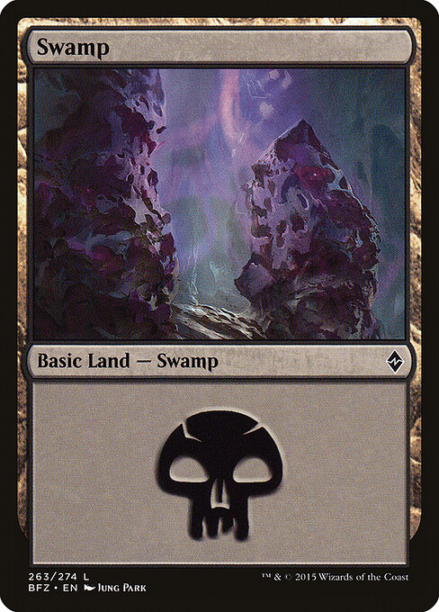 Swamp — Battle for Zendikar #263a, art by Jung Park