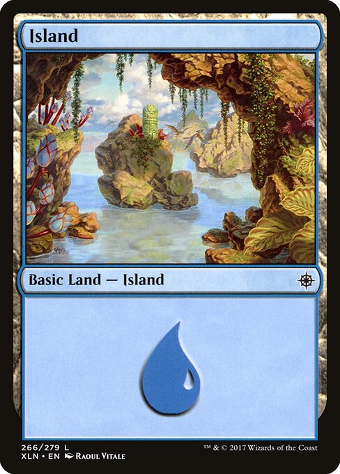 Island — Ixalan #266, art by Raoul Vitale