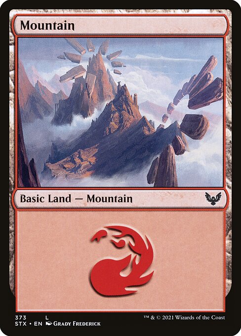 Mountain — Strixhaven: School of Mages #373, art by Grady Frederick
