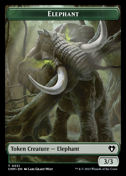 Elephant — Commander Masters Tokens #31, art by Lars Grant-West