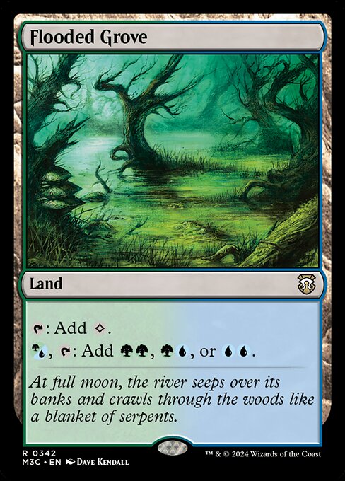 Flooded Grove — Modern Horizons 3 Commander #342, art by Dave Kendall