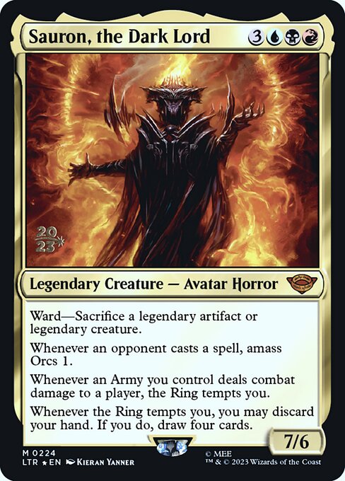 Sauron, the Dark Lord — Tales of Middle-earth Promos #224s, art by Kieran Yanner