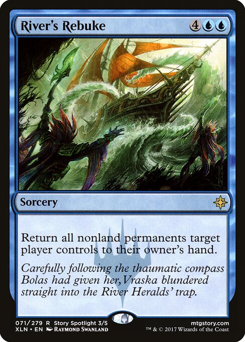River's Rebuke — Ixalan #71, art by Raymond Swanland