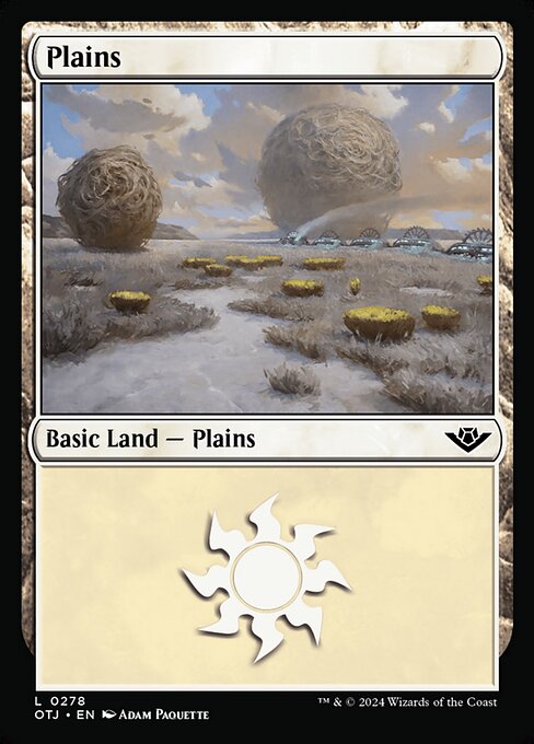 Plains — Outlaws of Thunder Junction #278, art by Adam Paquette