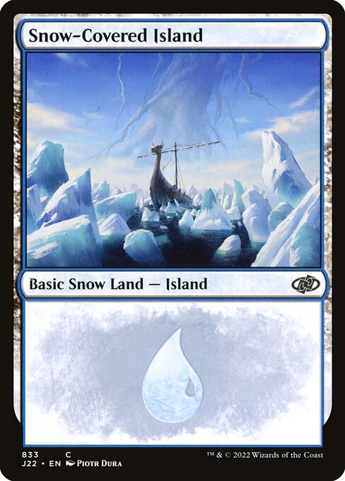 Snow-Covered Island — Jumpstart 2022 #833, art by Piotr Dura