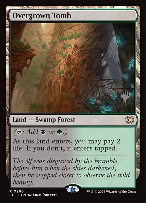 Overgrown Tomb — Lorwyn Eclipsed Promos #266p, art by Adam Paquette