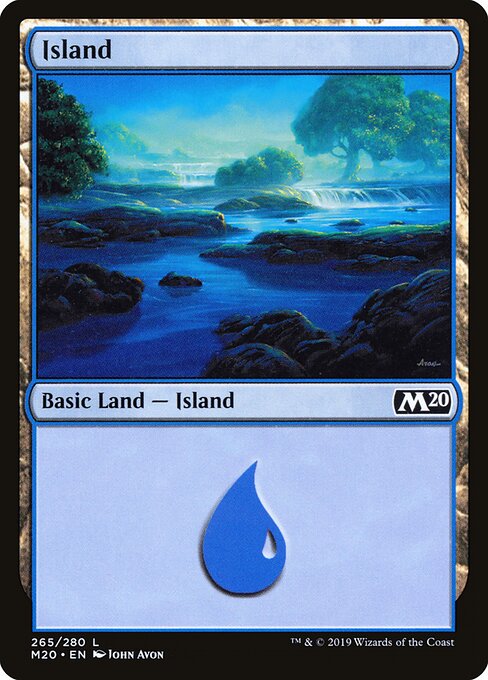 Island — Core Set 2020 #265, art by John Avon