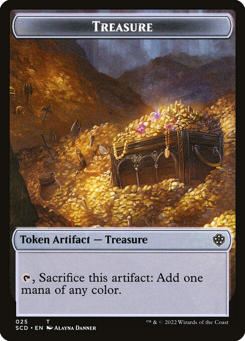 Treasure — Starter Commander Deck Tokens #25, art by Alayna Danner