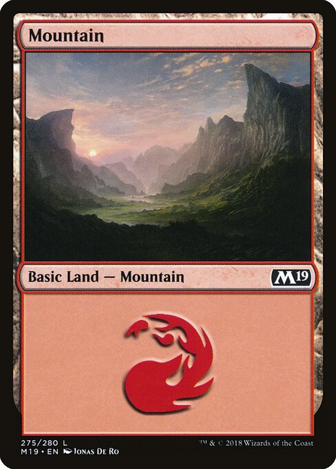 Mountain — Core Set 2019 #275, art by Jonas De Ro
