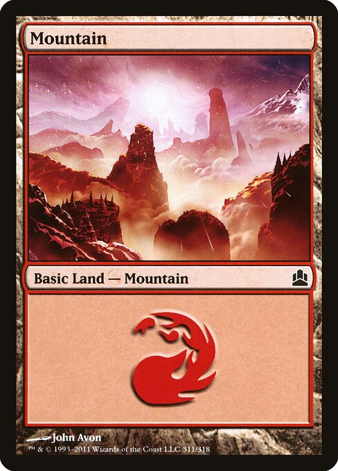 Mountain — Commander 2011 #311, art by John Avon